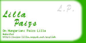 lilla paizs business card